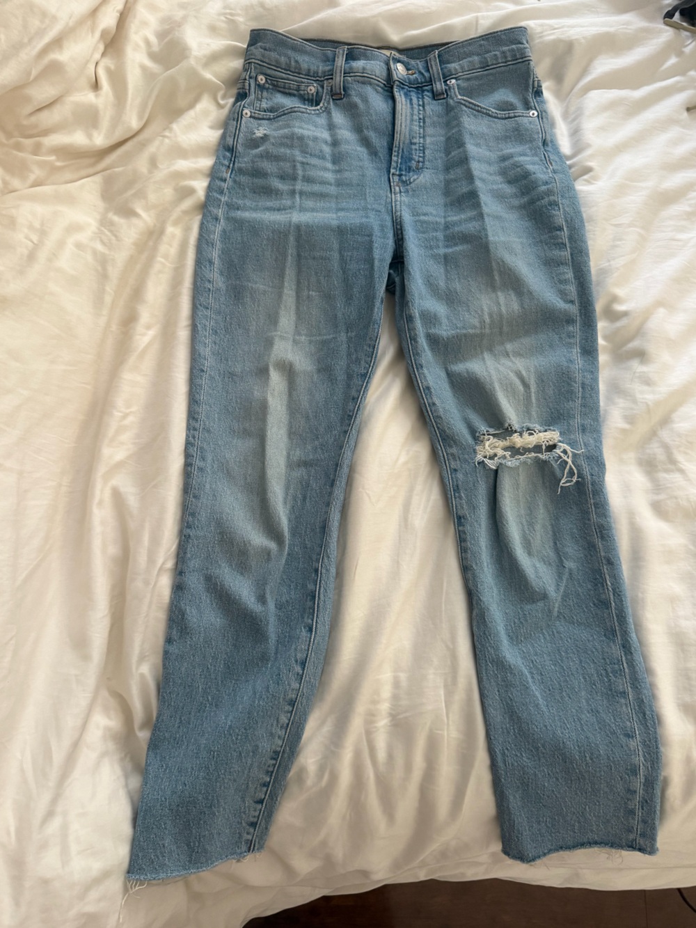 Madewell Light Wash Perfect Vintage Distressed Jeans